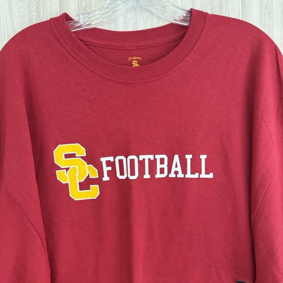 USC Southern California Trojans Football Shirt Men’s XXL Red Short Sleeve Cotton - Picture 2 of 10